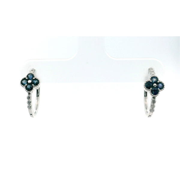 Diamond Sapphire Flower Hoops Saxons Fine Jewelers Bend, OR