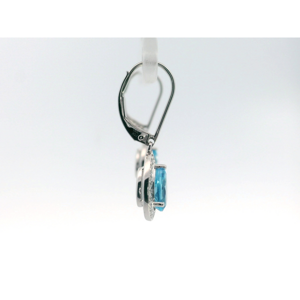 Pear Cut Blue Topaz Diamond Drop Earrings Image 2 Saxons Fine Jewelers Bend, OR