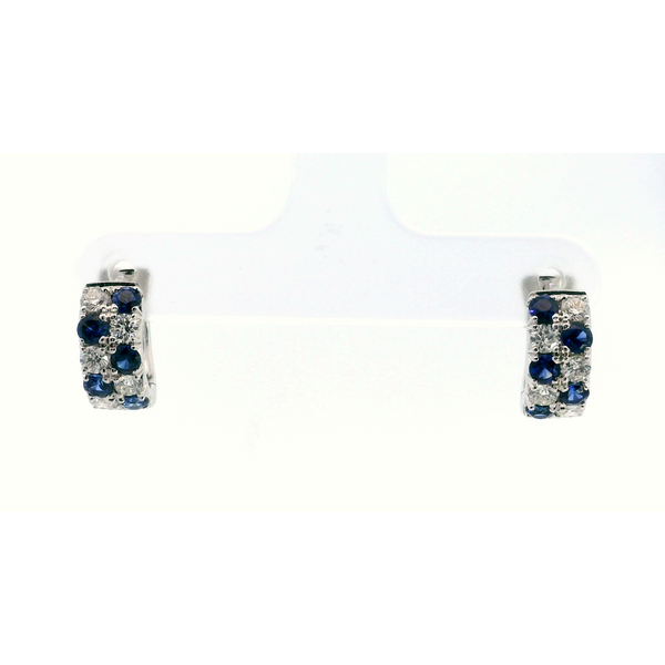 Blue Sapphire Diamond Huggies Saxons Fine Jewelers Bend, OR