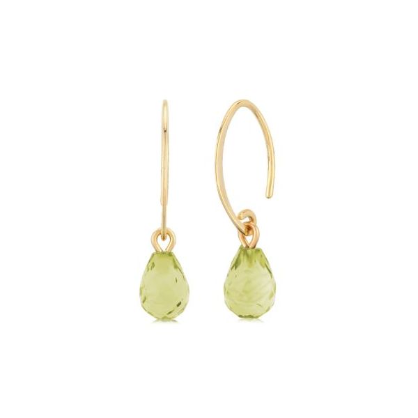 Mini Simple Sweep Briolette Peridot Earrings Saxons Fine Jewelers Bend, OR