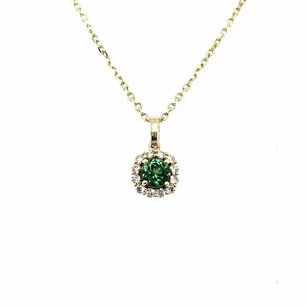 Saxons 14 Karat Yellow Gold Tsavorite Diamond Pendant Saxons Fine Jewelers Bend, OR