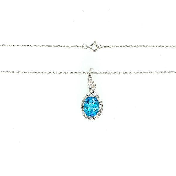 Saxons Blue Topaz Diamond Pendant Necklace Saxons Fine Jewelers Bend, OR