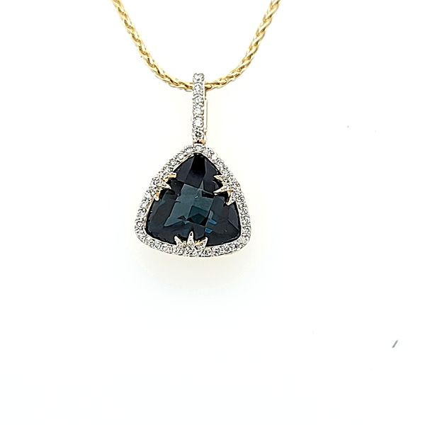 London Blue Topaz Diamond Pendant Saxons Fine Jewelers Bend, OR