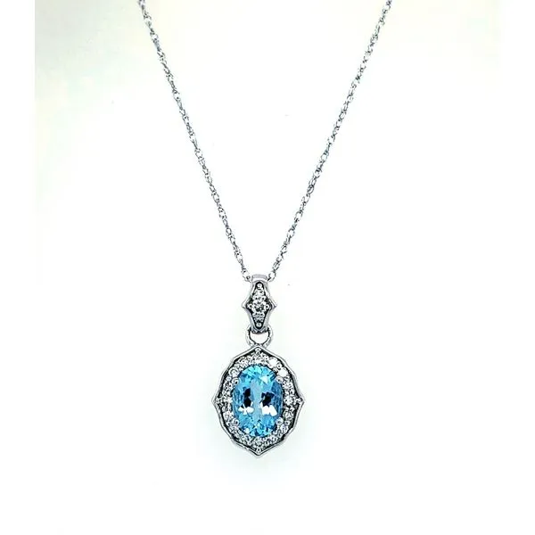 14K WG Aquamarine Diamond Pendant Saxons Fine Jewelers Bend, OR