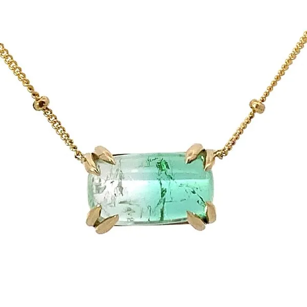 14 Karat Yellow Gold Bi Color Tourmaline Double Prong Pendant similar item image