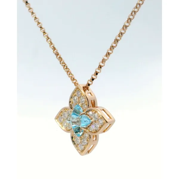 18K Rose Gold Blue Topaz Diamond Venetian Princess Necklace Image 3 Saxons Fine Jewelers Bend, OR