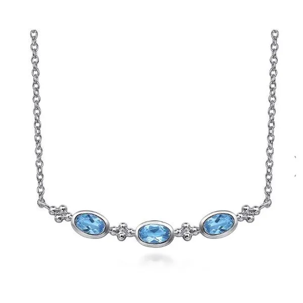 Gabriel & Co. Silver Bujukan Swiss Blue Topaz Necklace