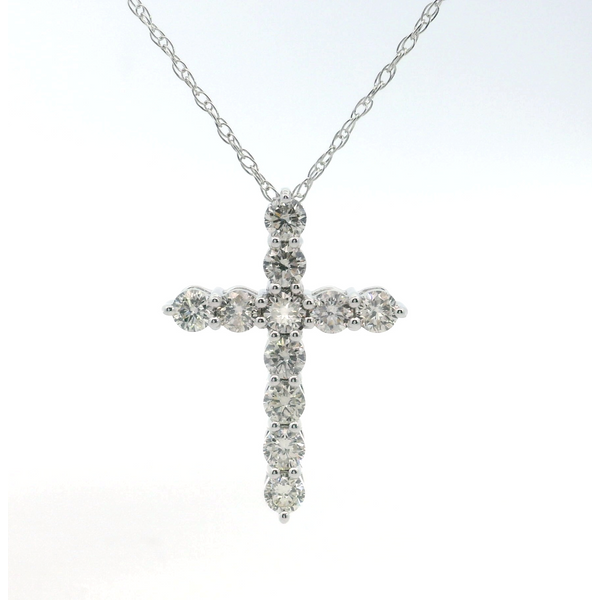 14K White Gold Diamond Cross Pendant Saxons Fine Jewelers Bend, OR