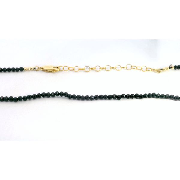 Black Spinel Beaded Necklace, 2.5mm, 14K Gold Filled, 16