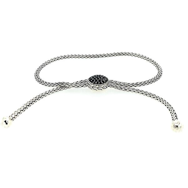 John Hardy Silver Pull Through Black Spinel Bracelet Adjustable Saxons Fine Jewelers Bend, OR