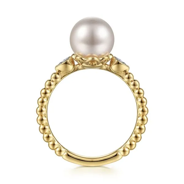 14K Yellow Gold Pearl Diamond Bujukan Ring Image 3 Saxons Fine Jewelers Bend, OR