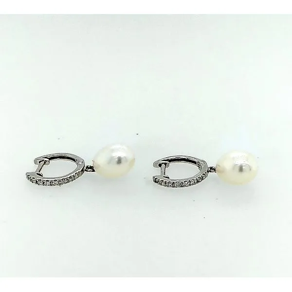 Pearl and Diamond Drop  Earrings Saxons Fine Jewelers Bend, OR