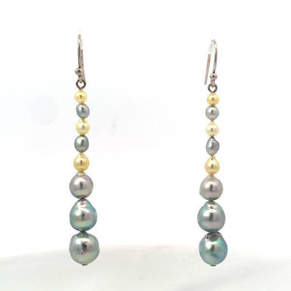 Sterling Silver Natural Color Akoya Drop Earrings Saxons Fine Jewelers Bend, OR