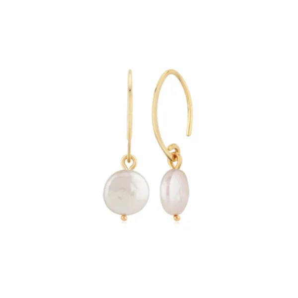 14K Yellow Gold Coin Pearl Mini Sweep Earrings Saxons Fine Jewelers Bend, OR