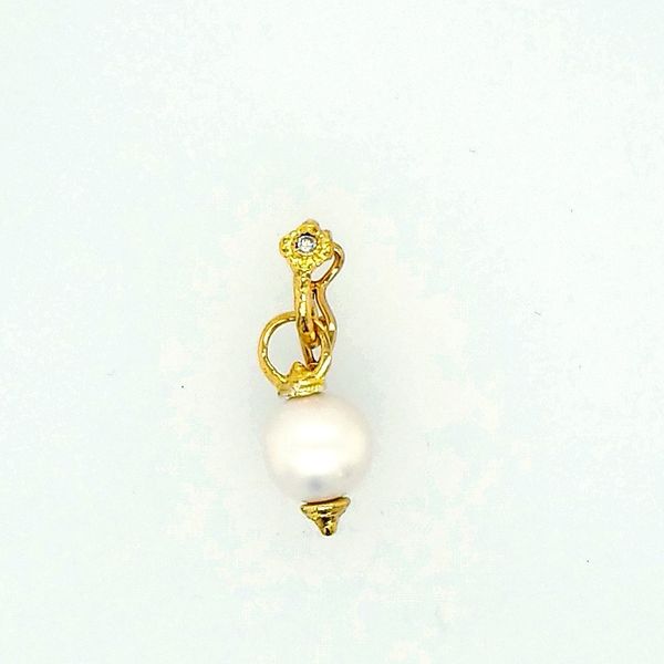 Armenta. 18 Karat Yellow Gold White Pearl Diamond Drop Enchancer Saxons Fine Jewelers Bend, OR