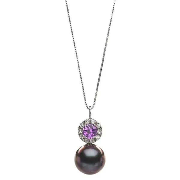 14 Karat Tahitian Pearl Purple Sapphire Necklace Saxons Fine Jewelers Bend, OR