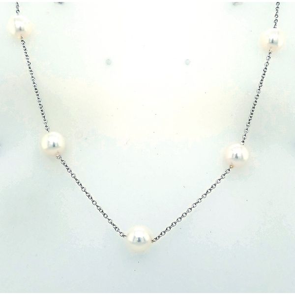 14 Karat Akoya Oval Link Pearl Necklace Saxons Fine Jewelers Bend, OR
