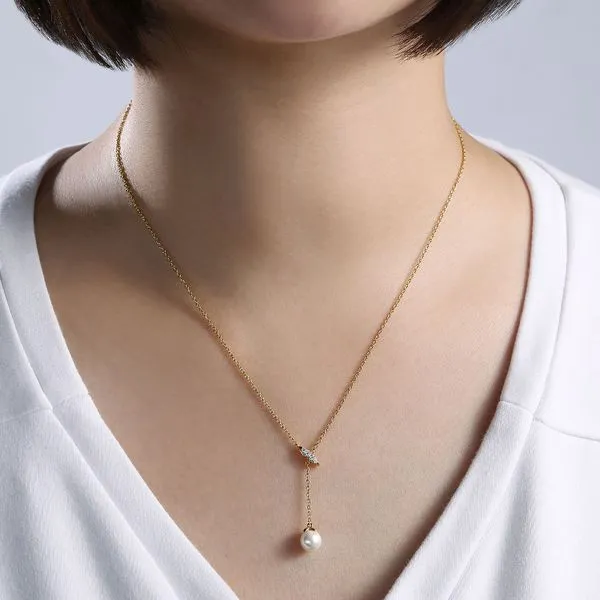 Gabriel & Co.14K YG Pearl Diamond 