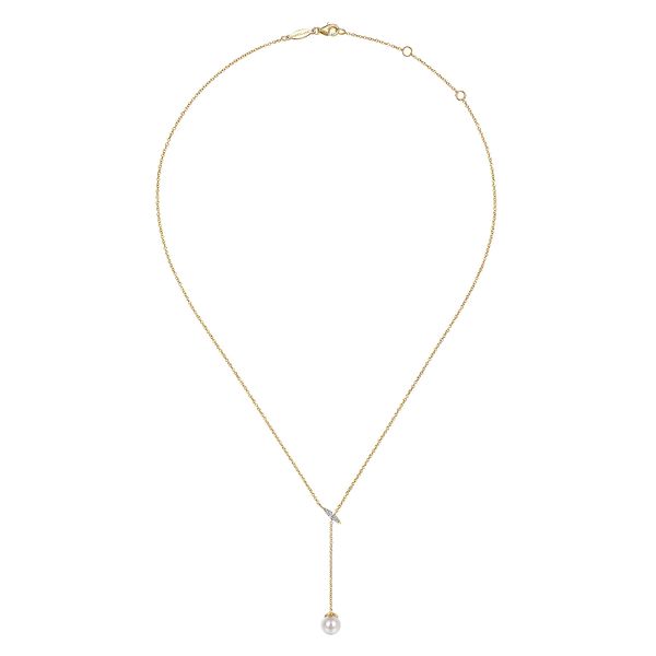 Gabriel & Co.14K YG Pearl Diamond 