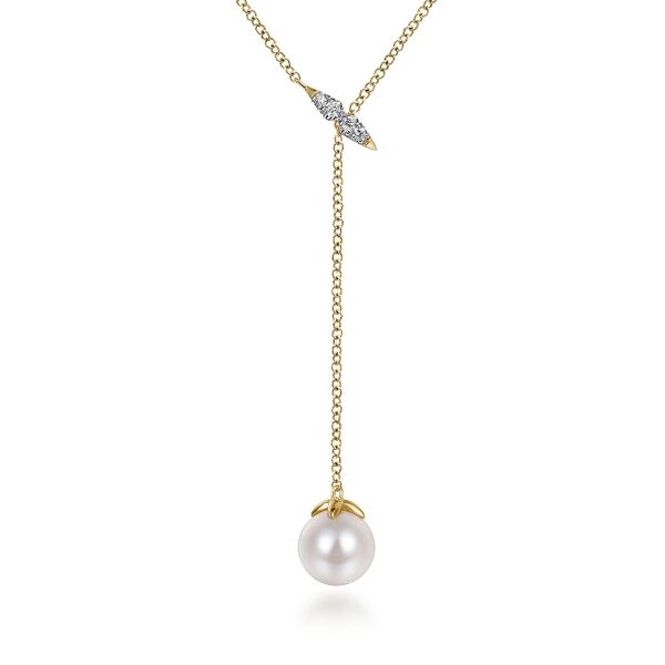 Gabriel & Co.14K YG Pearl Diamond 
