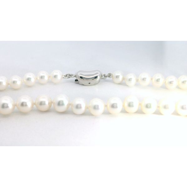 Sterling Silver Cream Freshwater Round Pearl Strand Necklace 6 to 6.5mm Pearls 17 Inch Barrel Clasp Image 2 Saxons Fine Jewelers Bend, OR