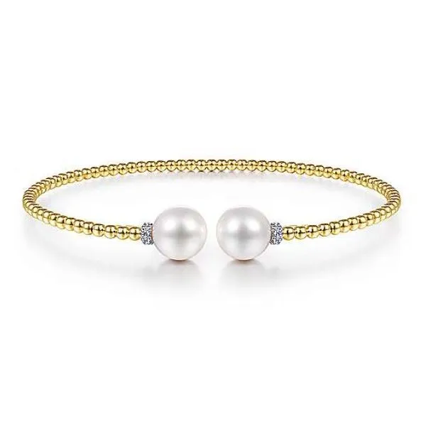 Gabriel & Co. 14 Karat Yellow Gold Bujukan Pearl Diamond ...