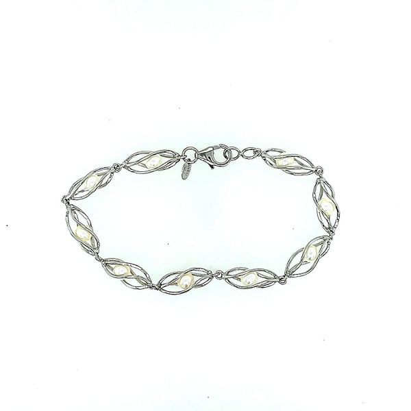 Sterling Silver Pearl Cage Bracelet Image 2 Saxons Fine Jewelers Bend, OR