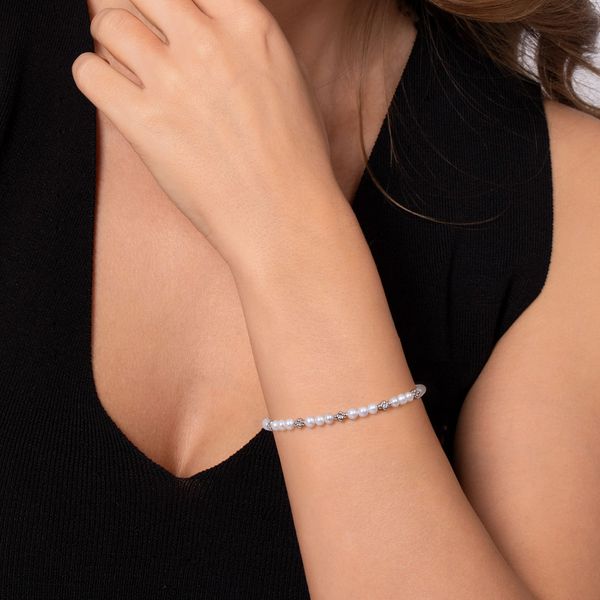 Gabriel & Co. Sterling Silver Bujukan Pearl Station Bracelet Image 3 Saxons Fine Jewelers Bend, OR