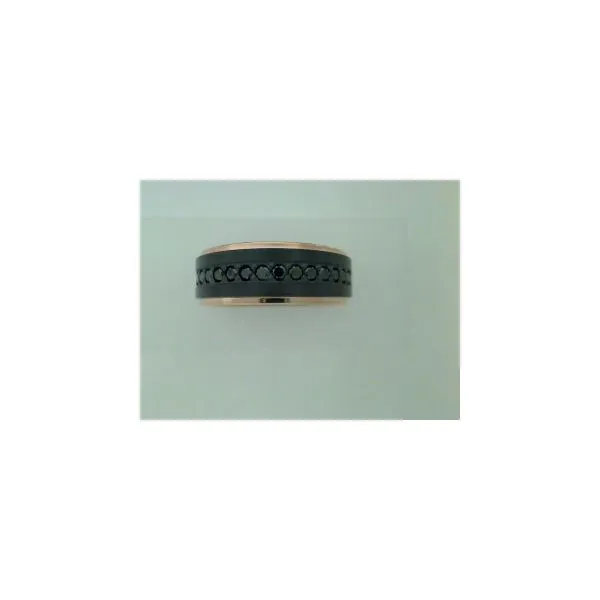 14 Karat Rose Gold, Black Zirconium Wedding Band Saxons Fine Jewelers Bend, OR