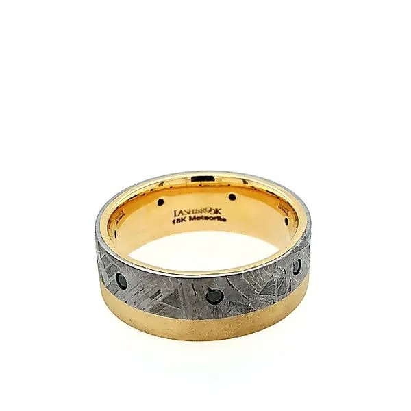 18 Karat Yellow Gold Meteorite Black Diamond Band Saxons Fine Jewelers Bend, OR