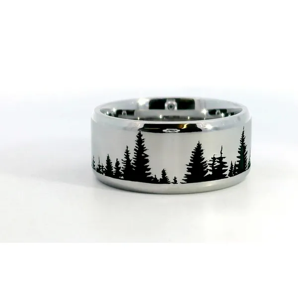 Cobalt Chrome Beveled Gloss Black Tree Band Saxons Fine Jewelers Bend, OR