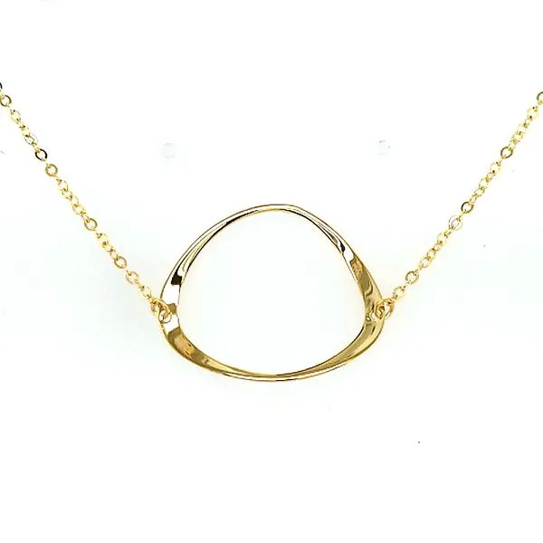 14 Karat Yellow Gold Organic Circle Pendant Necklace Saxons Fine Jewelers Bend, OR