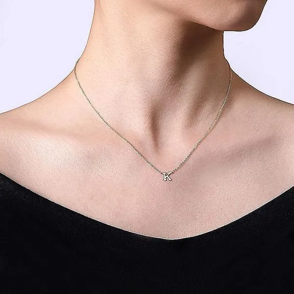 Gabriel & Co. 14 Karat Yellow Gold Initial "K" Necklace Image 3 Saxons Fine Jewelers Bend, OR