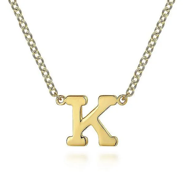 Gabriel & Co. 14 Karat Yellow Gold Initial "K" Necklace Saxons Fine Jewelers Bend, OR