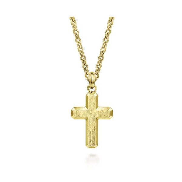 Gabriel & Co. Brushed Finish Cross Pendant Image 2 Saxons Fine Jewelers Bend, OR