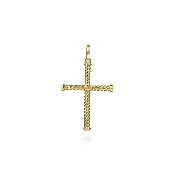 Gabriel & Co.14K YG Twisted Rope Cross Pendant Image 2 Saxons Fine Jewelers Bend, OR
