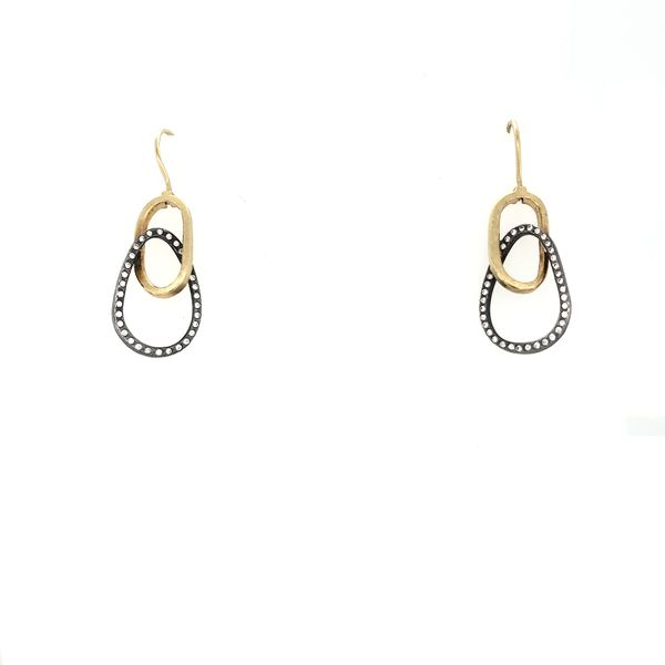 Todd Reed Silver and Gold Diamond Drop Earrings Saxons Fine Jewelers Bend, OR