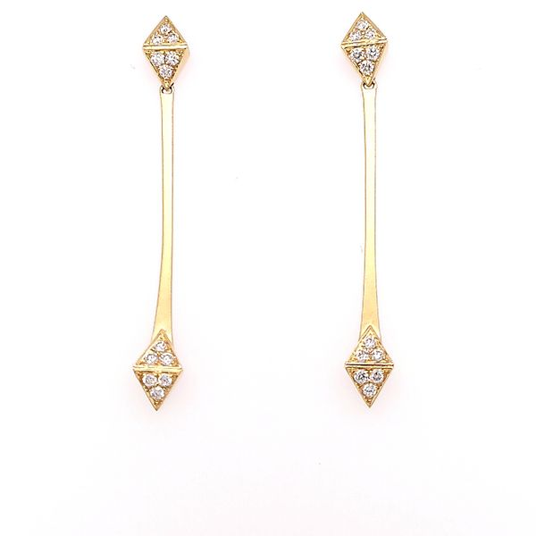 Yellow Gold Diamond Drop Earrings Saxons Fine Jewelers Bend, OR