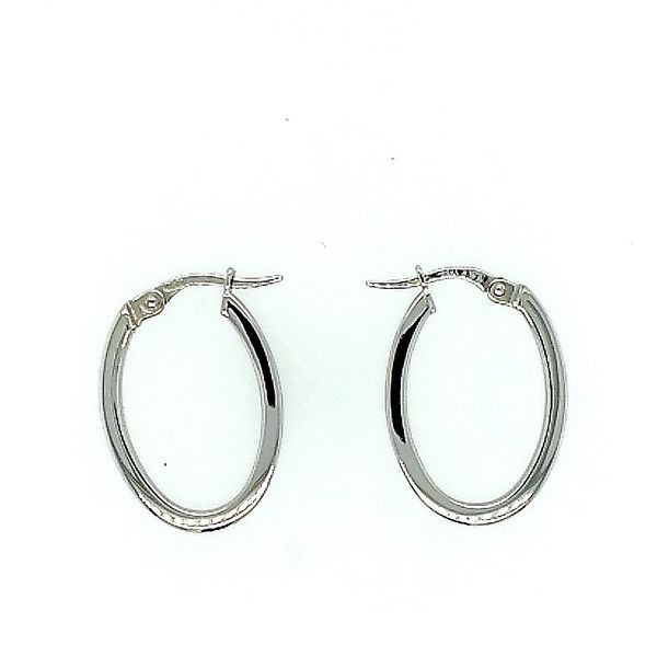 Roberto Coin. 18 Karat White Gold Hoop Earrings Image 2 Saxons Fine Jewelers Bend, OR