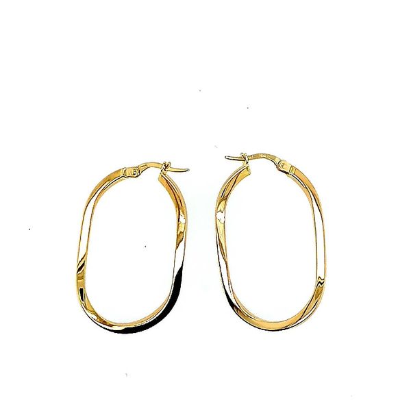 Roberto Coin 18 Karat Yellow Gold Twisted Hoops Image 2 Saxons Fine Jewelers Bend, OR