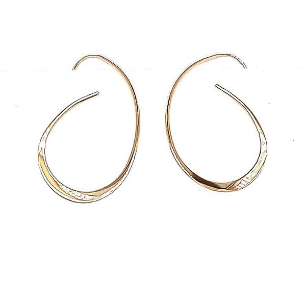 Yellow Gold with Swirl Gold Earrings Image 2 Saxons Fine Jewelers Bend, OR