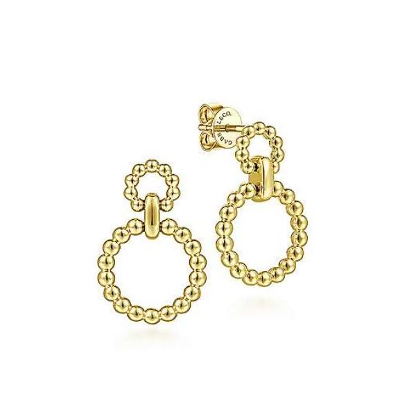 Gabriel & Co. 14 Karat Yellow Gold Graduating Bujukan Ball Circle Studs Saxons Fine Jewelers Bend, OR