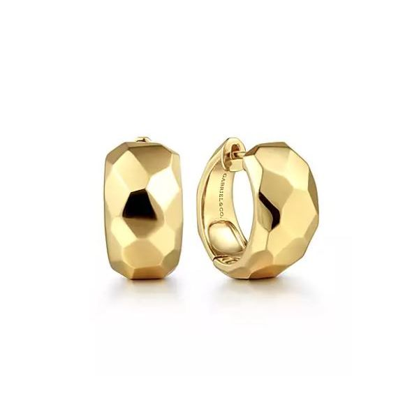 Gabriel & Co. 14 Karat Plain Gold Huggies Earrings Saxons Fine Jewelers Bend, OR