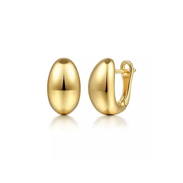 Gabriel & Co. 14 Karat Yellow Gold Oval Huggie Earrings Saxons Fine Jewelers Bend, OR