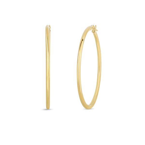 Roberto Coin. 18 Karat Yellow Gold Hoop Earrings Saxons Fine Jewelers Bend, OR