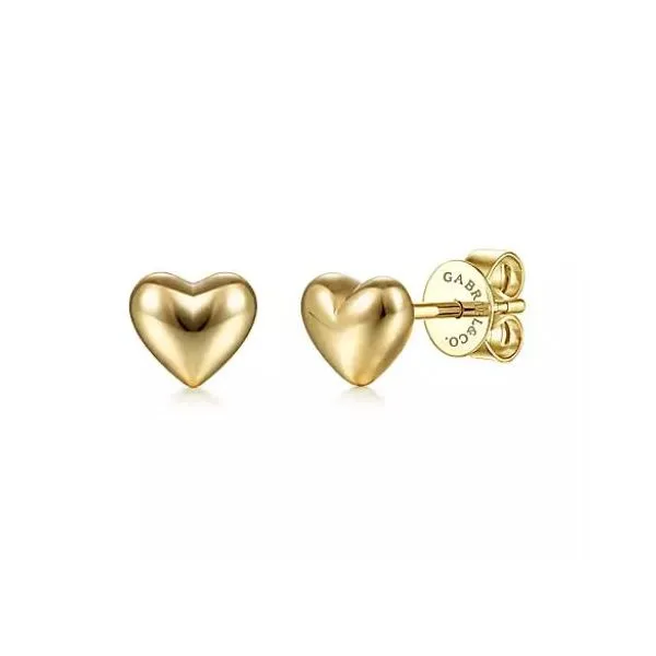 Gaberial 14K Heart Plain Studs