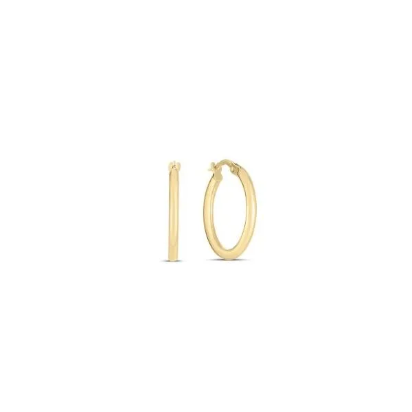 Roberto Coin. 18 Karat Yellow Gold Thin Hoops