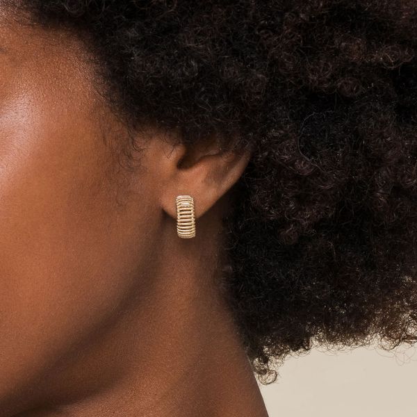 Gabriel & Co. 14K Yellow Gold Wide Open Huggies Image 3 Saxons Fine Jewelers Bend, OR