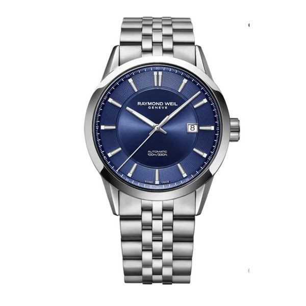 Raymond Weil Freelancer Classic Blue Automatic Date 42 mm Saxons Fine Jewelers Bend, OR