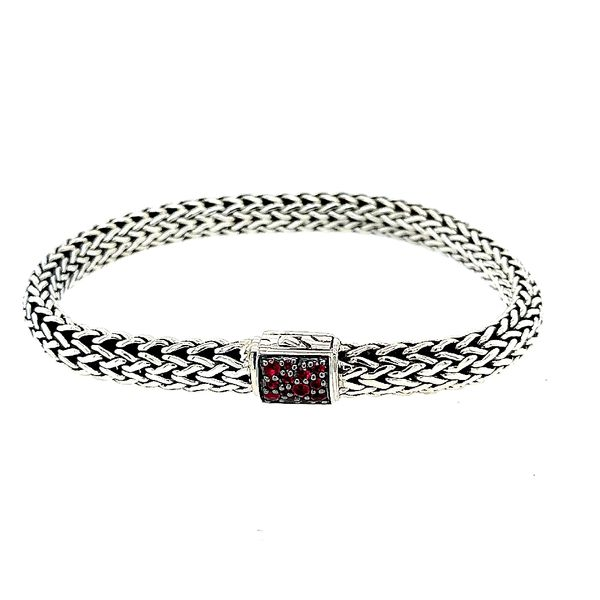 John Hardy Sterling Silver Black Sapphire/ African Ruby Bracelet Classic Chain Reversible Saxons Fine Jewelers Bend, OR